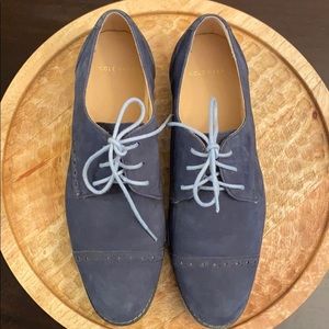Cole Haan Blue Suede Leather Shoes Oxford Sneakers